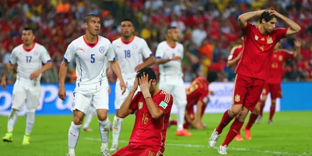 Imagem ilustrativa da imagem Chile vence por 2 a 0 e tira Espanha da Copa
