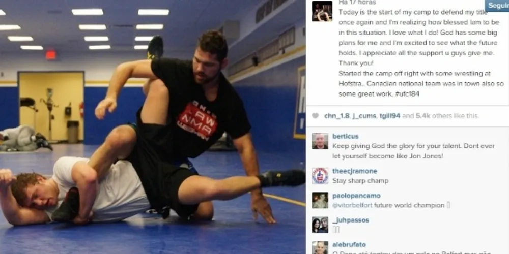 Imagem ilustrativa da imagem Após lesão, Weidman volta a treinar para enfrentar Belfort