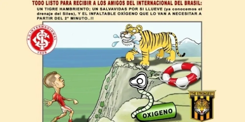 Imagem ilustrativa da imagem Adversário do Inter, The Strongest provoca com charge no Facebook