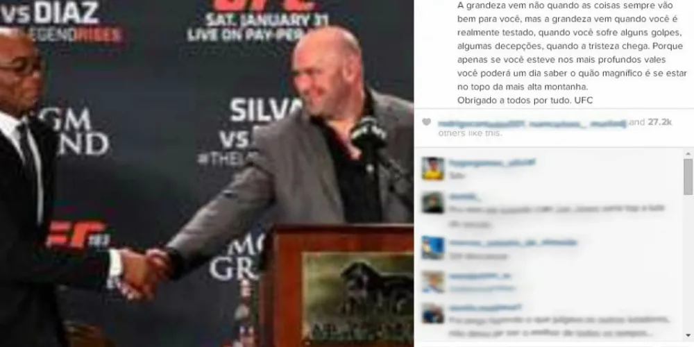 Imagem ilustrativa da imagem Anderson Silva publica mensagem em tom de despedida do UFC