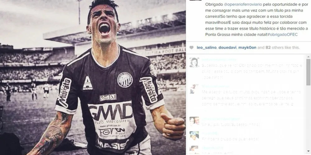 Imagem ilustrativa da imagem Atacante Douglas se despede do Operário pelas redes sociais