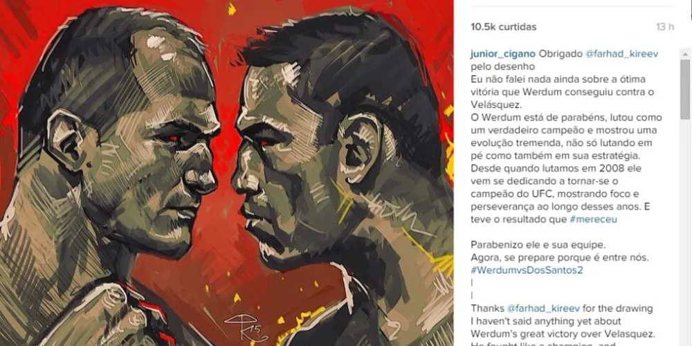 Imagem ilustrativa da imagem Cigano desafia Werdum pelo título dos pesados do UFC