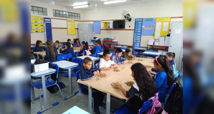 Os estudantes participaram de todas as etapas do plantio do amendoim, além de uma série de atividades teóricas em sala de aula.