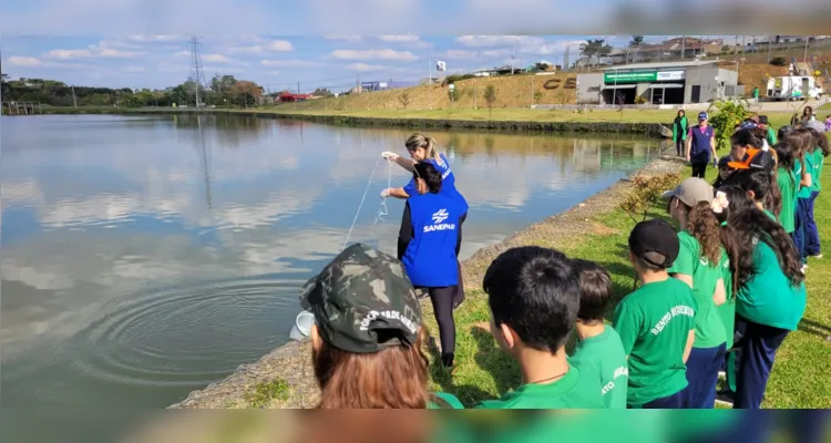 Foram observados os impactos que os usos e ocupações na área da bacia do rio Olarias podem causar na qualidade da água do Lago.