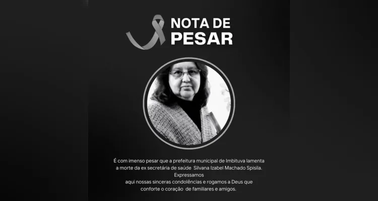 Silvana faleceu nesta sexta-feira, em Imbituva