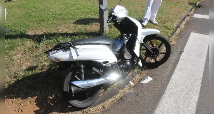 Motocicleta envolvida no acidente.