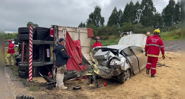 Acidente aconteceu no KM 451 da BR-376.