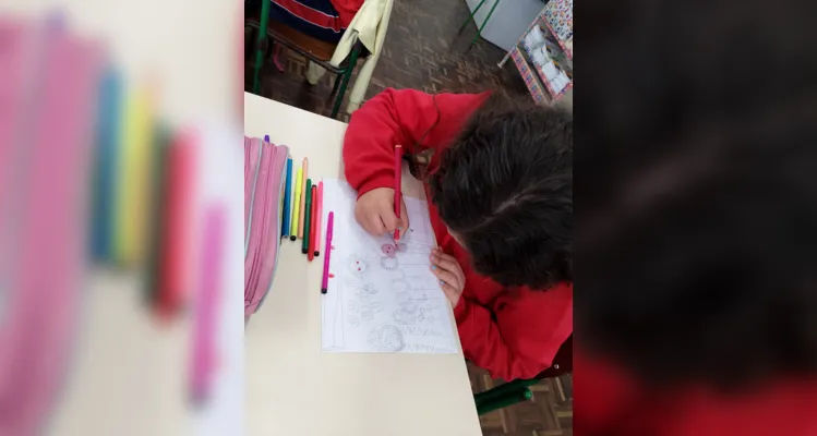 Veja os registros dos alunos desenvolvendo o trabalho em sala de aula.