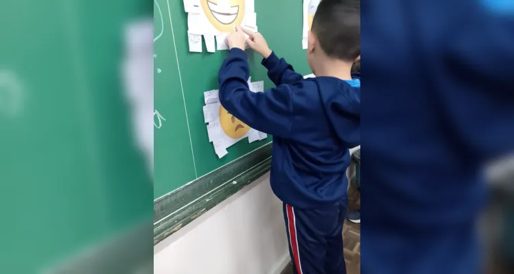 Veja os registros dos alunos desenvolvendo o trabalho em sala de aula.