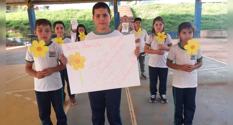 Veja os registros do trabalho de conscientização dos educandos em relação à temática.