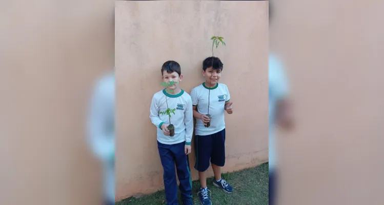 Educandos foram protagonistas de toda a ação ambiental na escola.