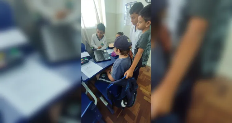 Veja momentos da dinâmica em sala de aula.