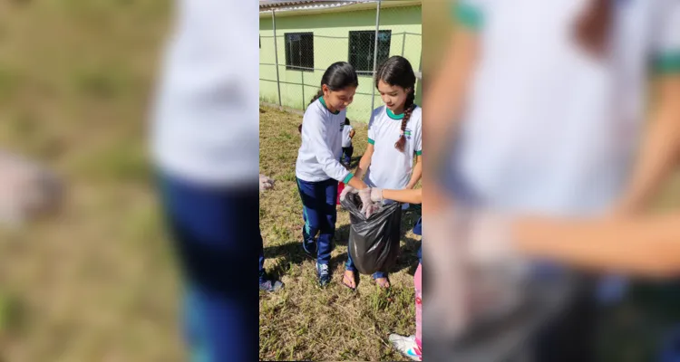 Alunos puderam acompanhar conteúdo em sala e realizar importante ação ambiental fora dela.