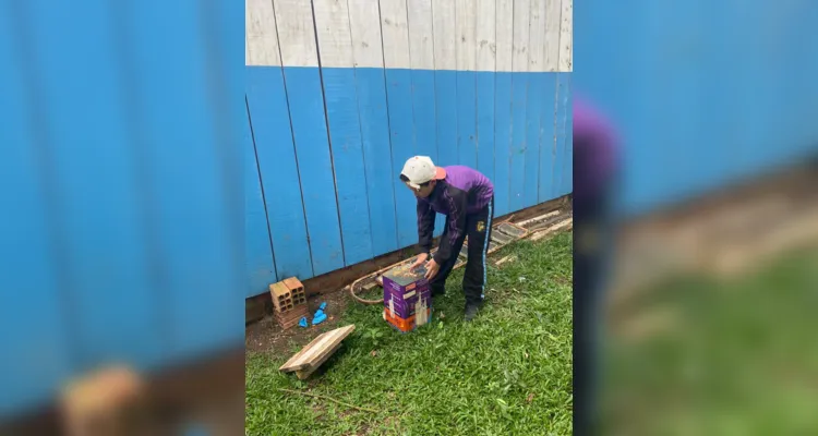 A eliminação de possíveis focos da doença foi outra importante ação realizada pelos alunos.