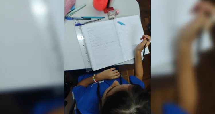 A proposta teve início em sala de aula, com a medição de materiais escolares e outros objetos. Na sequência os alunos mediram espaços e locais da escola.