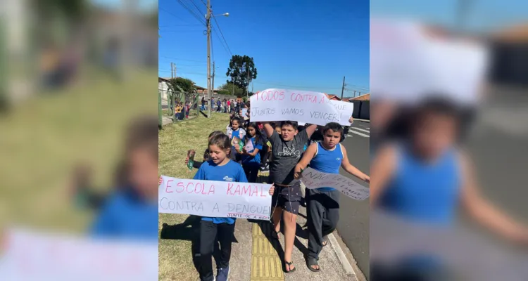 Uma saída a campo, nas redondezas da escola, também foi realizada pelos alunos.