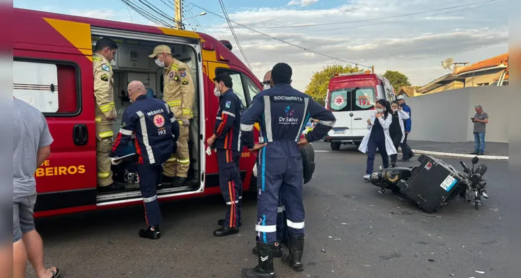 Agentes do Samu auxiliaram os Bombeiros no atendimento.