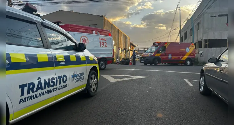 Equipe de Patrulhamento Viário também foi ao local do acidente.