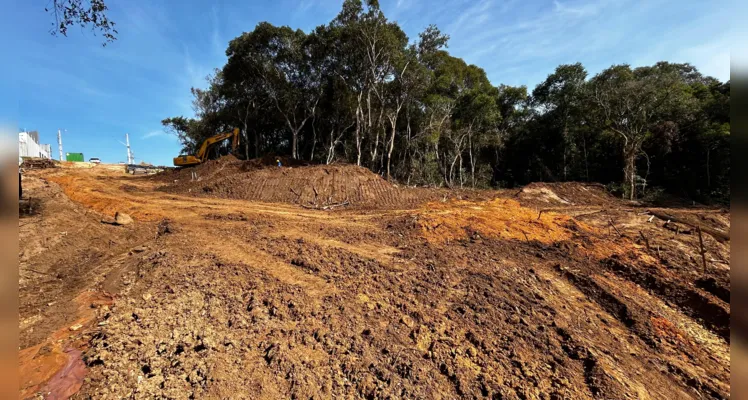 Obra que ligará Órfãs e Boa Vista está em fase de construção da base da estrutura |