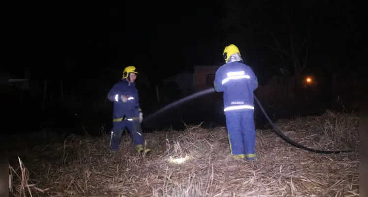 Incêndio em vegetação foi combatido na noite dessa quinta-feira