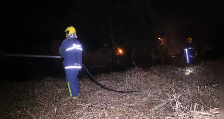 Incêndio em vegetação foi combatido na noite dessa quinta-feira