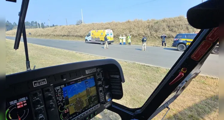 Homem morre e criança fica gravemente ferida em acidente na BR-373, em Imbituva, na tarde deste domingo (18) |