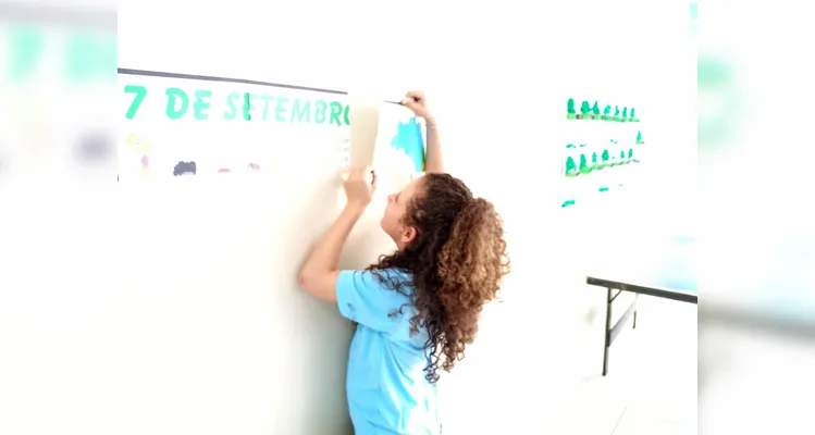 O resultado das pesquisas e trabalhos foram expostos em um mural na escola.