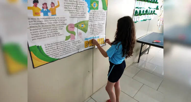 O resultado das pesquisas e trabalhos foram expostos em um mural na escola.