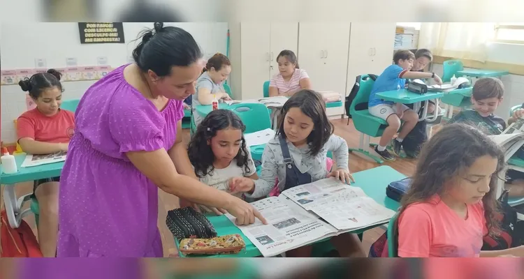 Educandos puderam explorar de forma ampla e abrangente seus trabalhos, como a construção de um painel.