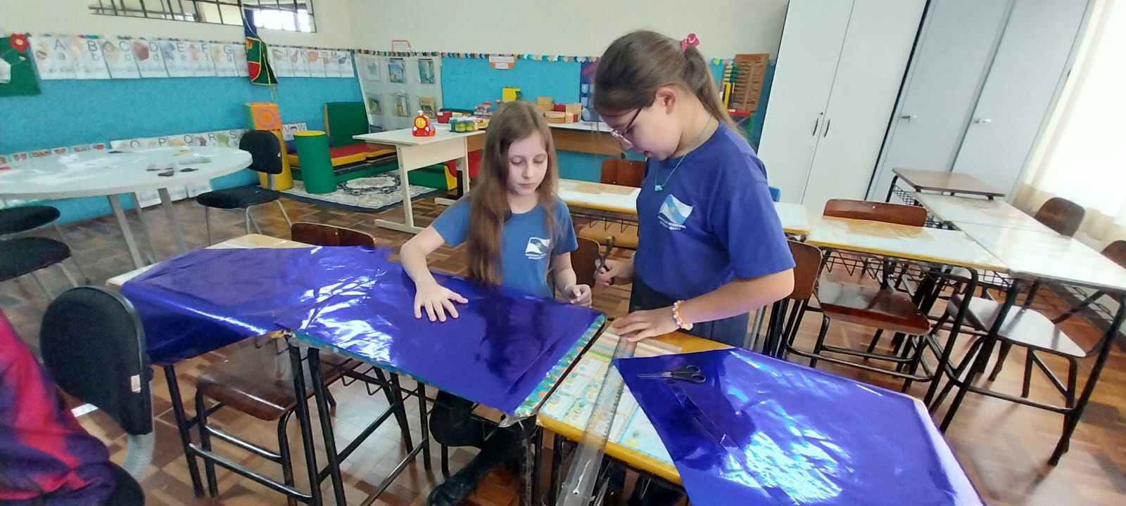 A produção de cartazes também fez parte das atividades da turma.