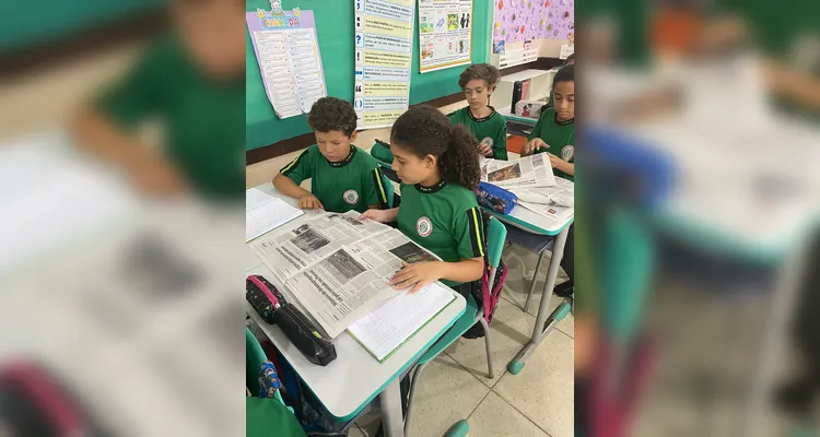 Exemplares do impresso e produção do projeto foram destaques em sala de aula.