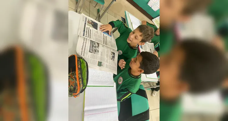 Exemplares do impresso e produção do projeto foram destaques em sala de aula.