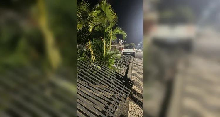 Vídeo mostra momento em que carro colide contra gradil em PG