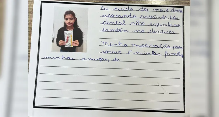 Após o acompanhamento com a dentista, todos os alunos receberam um kit para realizar os cuidados bucais necessários.