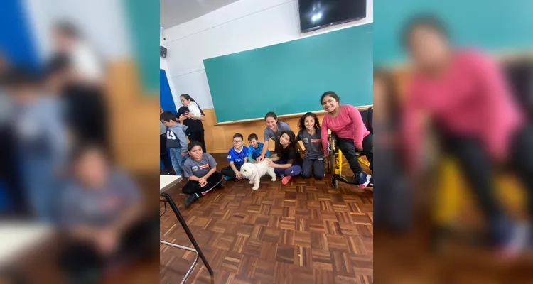 Confira os registros dos alunos com seus pets em sala e em casa.