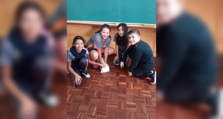 Confira os registros dos alunos com seus pets em sala e em casa.