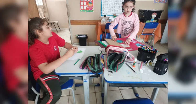 Veja os registros do trabalho em sala de aula.