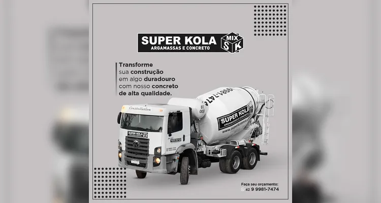 A Super Kola é uma empresa de referência no segmento de concreto usinado em PG