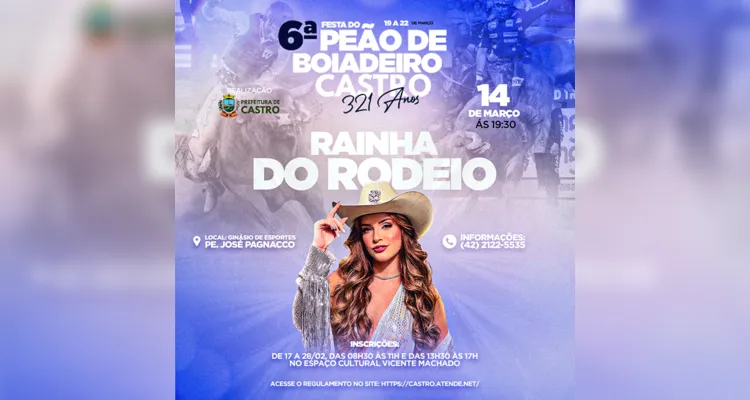 As eleitas devem representar e divulgar o Rodeio, participar de eventos dentro e fora do município e participar de todos os dias da festa.