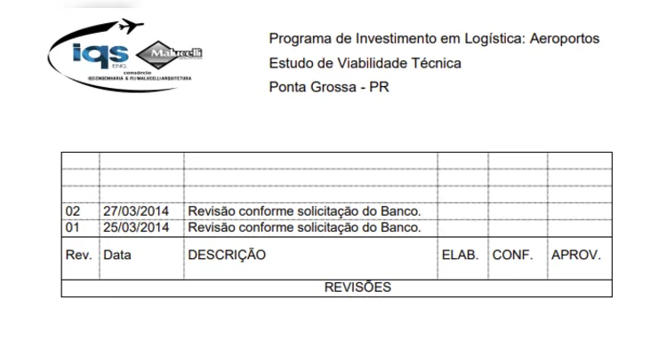 EVT foi concluído em 27 de março de 2014 após solicitação de correção.