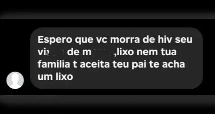 Mensagem foi enviada após remoção de conta no Instagram.