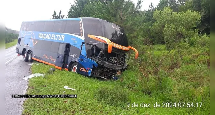 Ônibus saiu de Aparecida do Norte (SP).