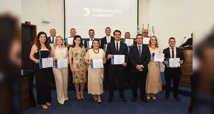 Também participaram do evento os vereadores eleitos no pleito de 2024.