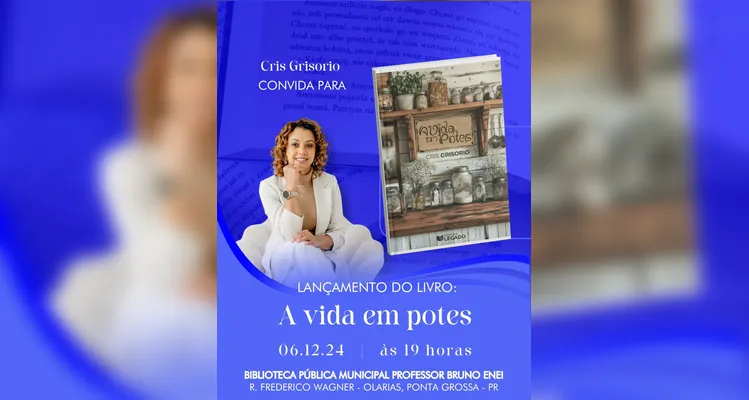 Ponta-grossense lança livro 'A vida em potes' nesta sexta