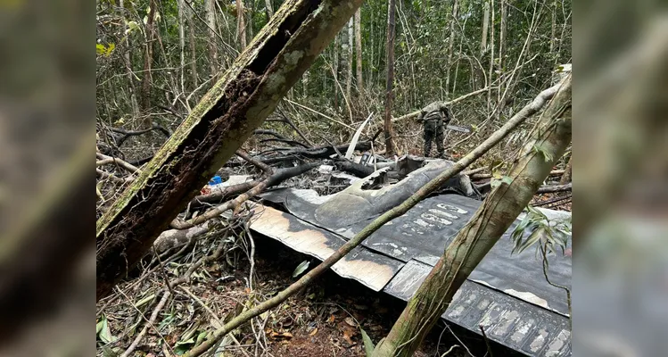 A aeronave foi interceptada e se chocou com o solo.