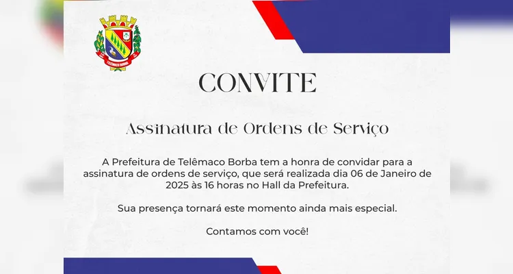 Administração Municipal convidou toda população para as cerimônias.