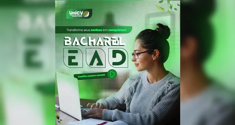 Promoção especial da UniCV oferta cursos de graduação e pós a partir de R$ 89 por mês em PG