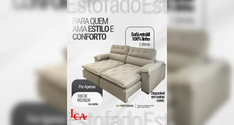 LCA Móveis e Estofados dispõe de colchões, mesas de jantar e estofados a pronta entrega