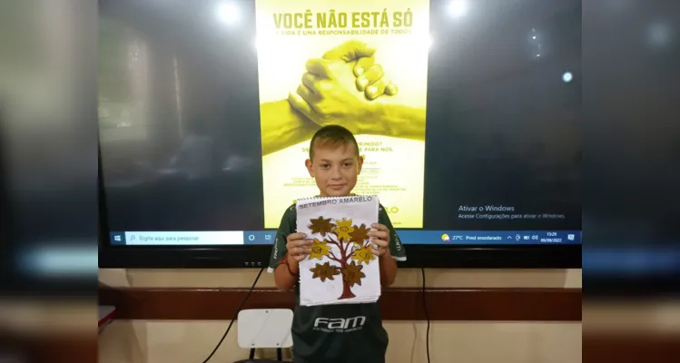 Setembro Amarelo leva reflexão e criação à turma de Ivaí