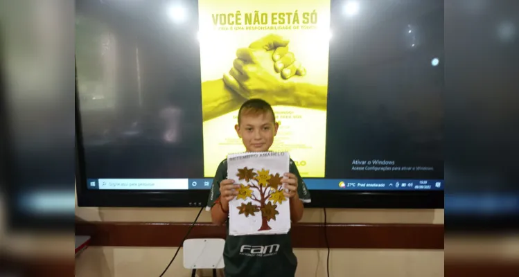 Setembro Amarelo leva reflexão e criação à turma de Ivaí